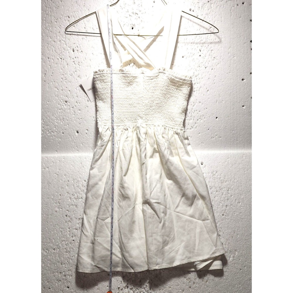 Forever 21 Dress Womens Medium White Pleated Top Sleeveless Shoulder Straps NWT - Picture 9 of 13